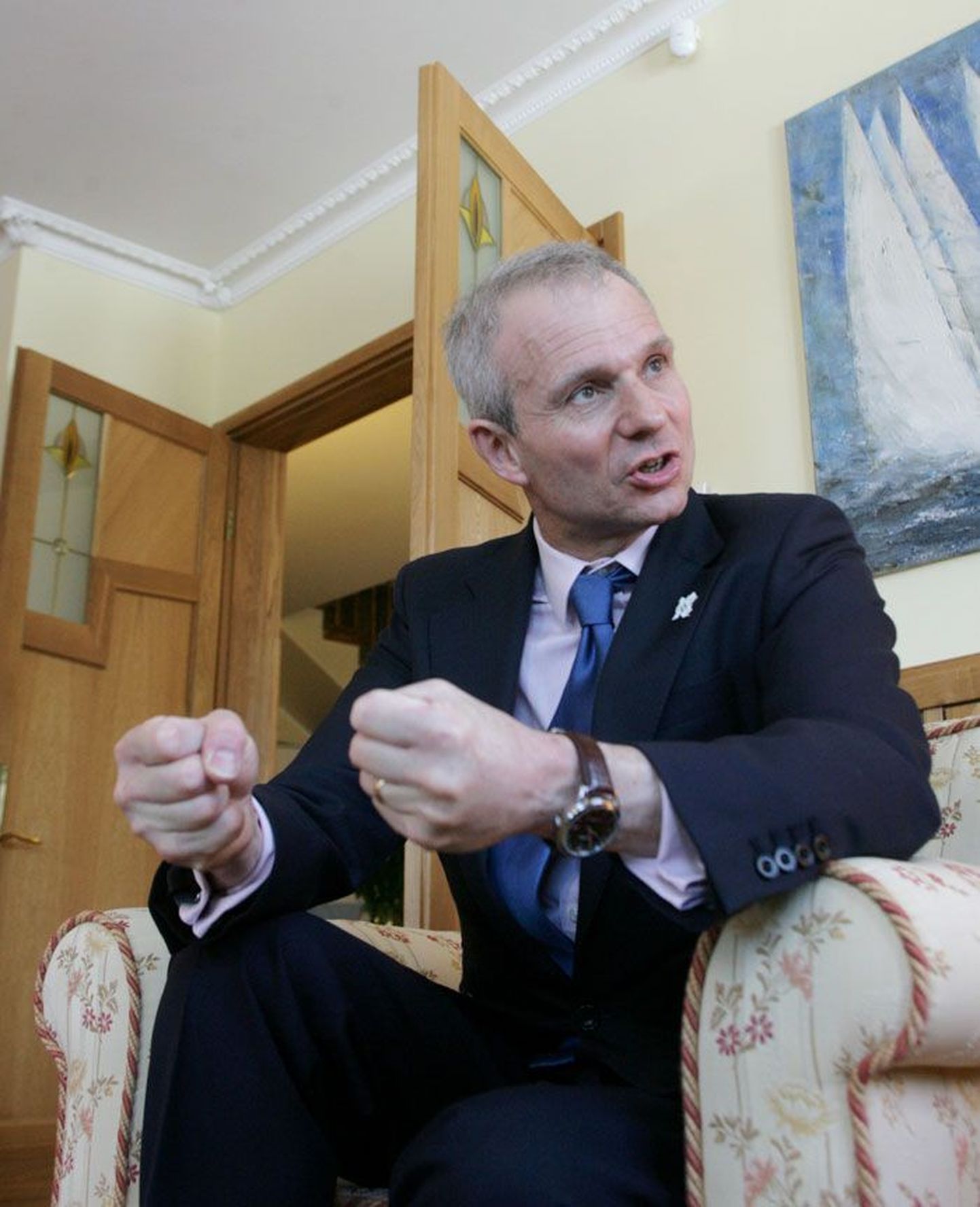Suurbritannia eurominister David Lidington Tallinnas Briti saadiku residentsis.