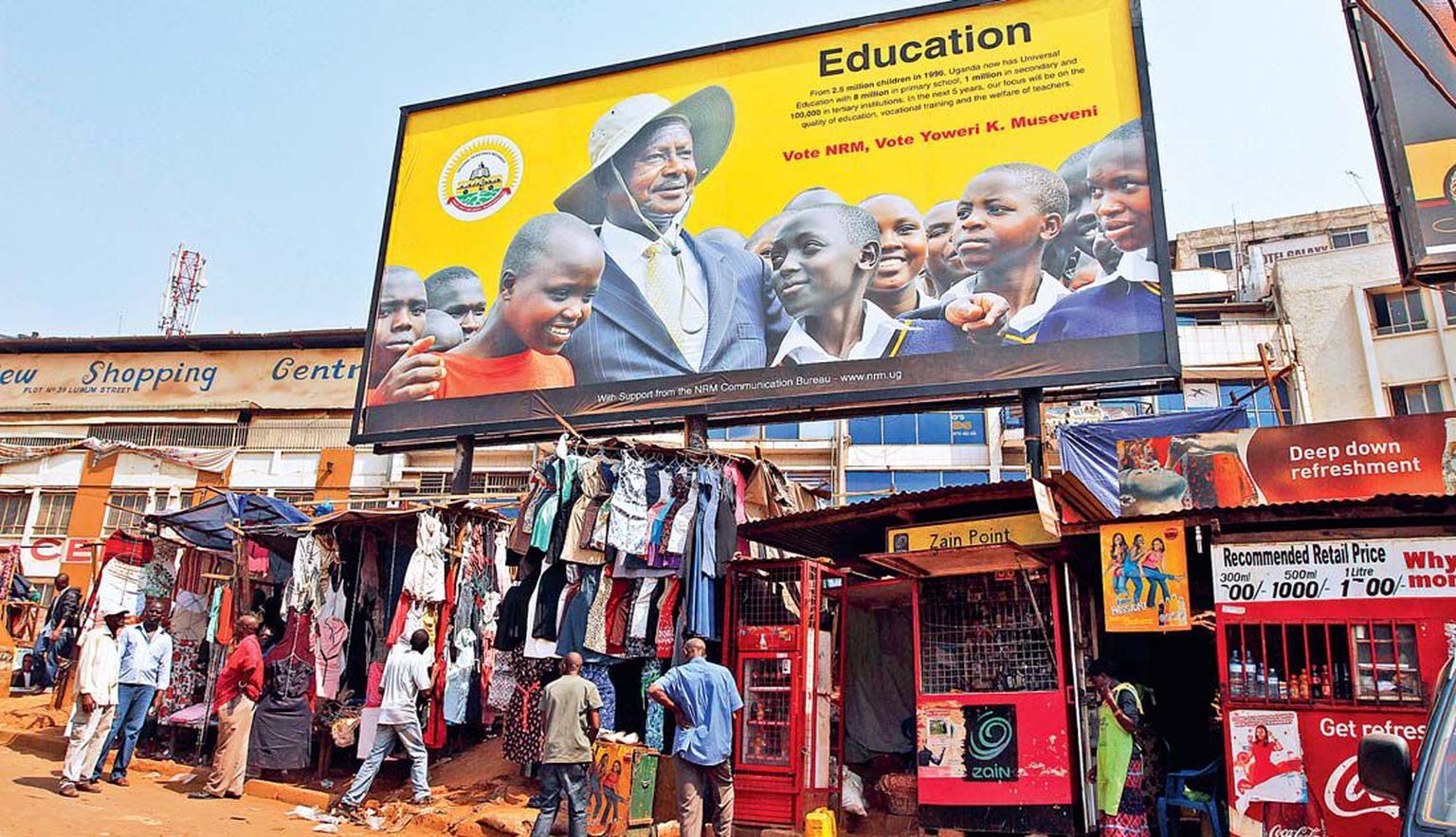 Uganda kauaaegse presidendi Yoweri Museveni valimisplakat Kampalas.