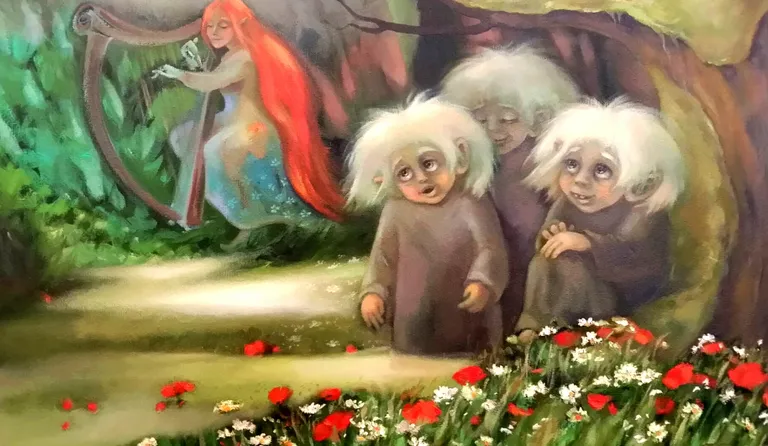 Trollid muusikat kuulamas. Fragment.