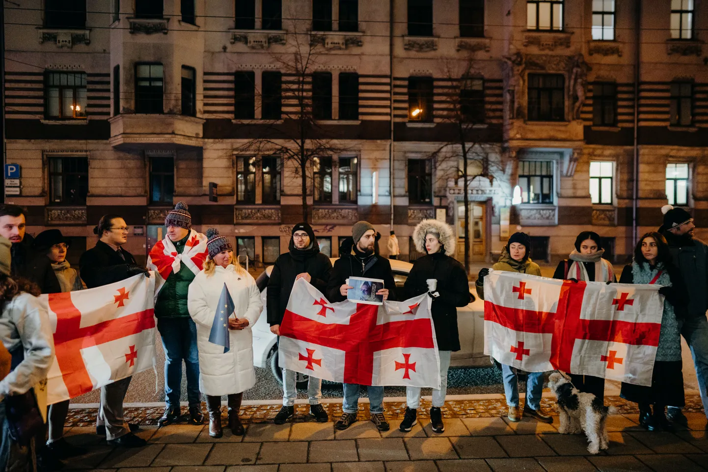 Акция протеста в поддержку грузинского народа