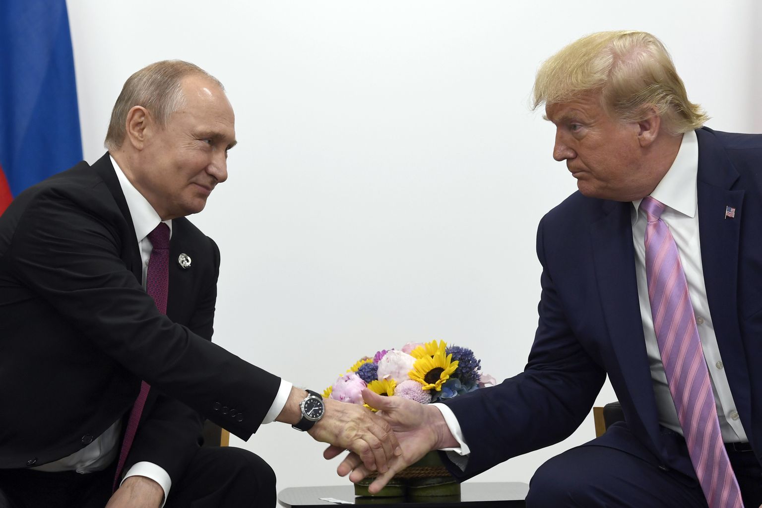 Krievijas prezidents Vladimirs Putins un ASV prezidents Donalds Tramps.