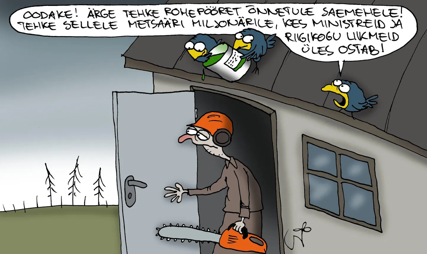 Urmas Nemvalts joonistab.