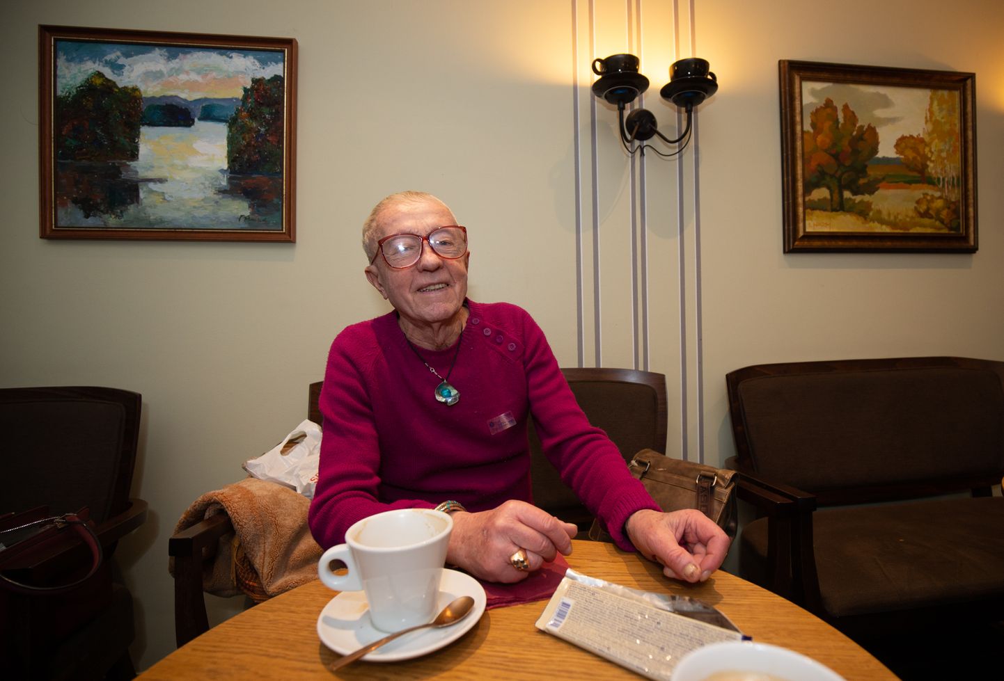 Kalju Konsin mõni päev enne oma 90. sünnipäeva, 19. jaanuaril 2019 Werneri kohvikus.