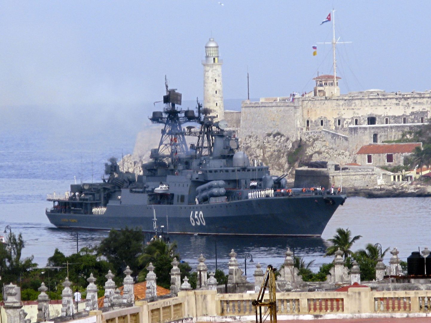 Vene sõjalaev 2008. aastal Havanna sadamas.
