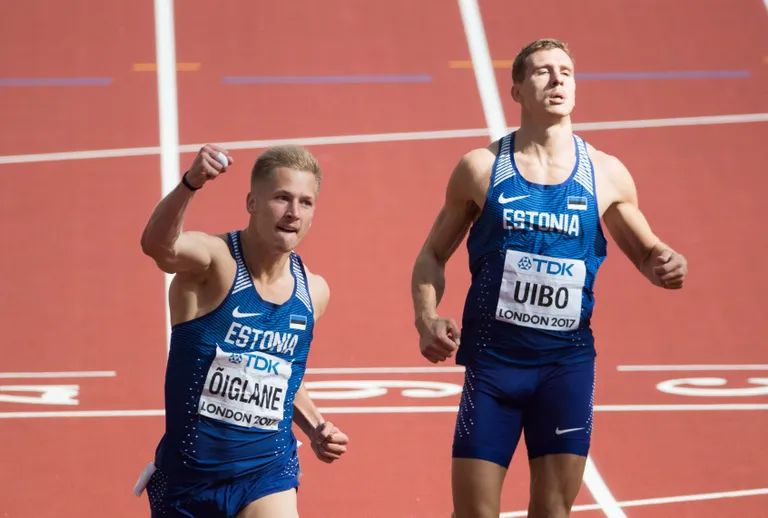 Kuigi Õiglane kartis tõkkejooksu kõige enam, saab ta kirja hooaja tippmarki märkiva aja 14,56. Kõrvalrajal jooksev Maicel Uibo on hädas. / Tairo Lutter