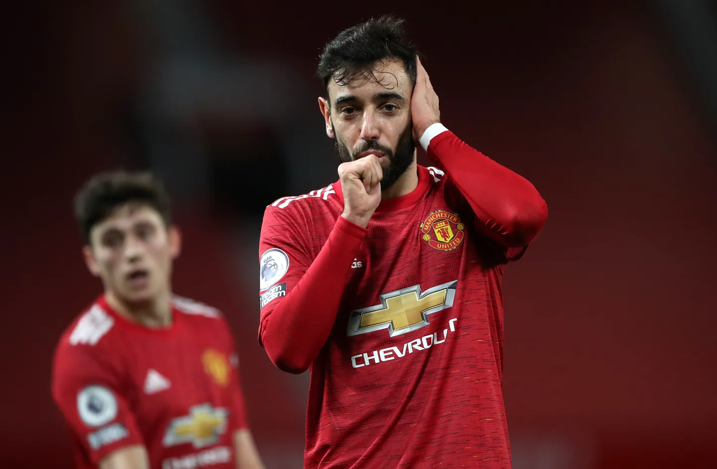 Bruno Fernandes tähistamas löödud väravat kohtumises Leeds Unitediga.