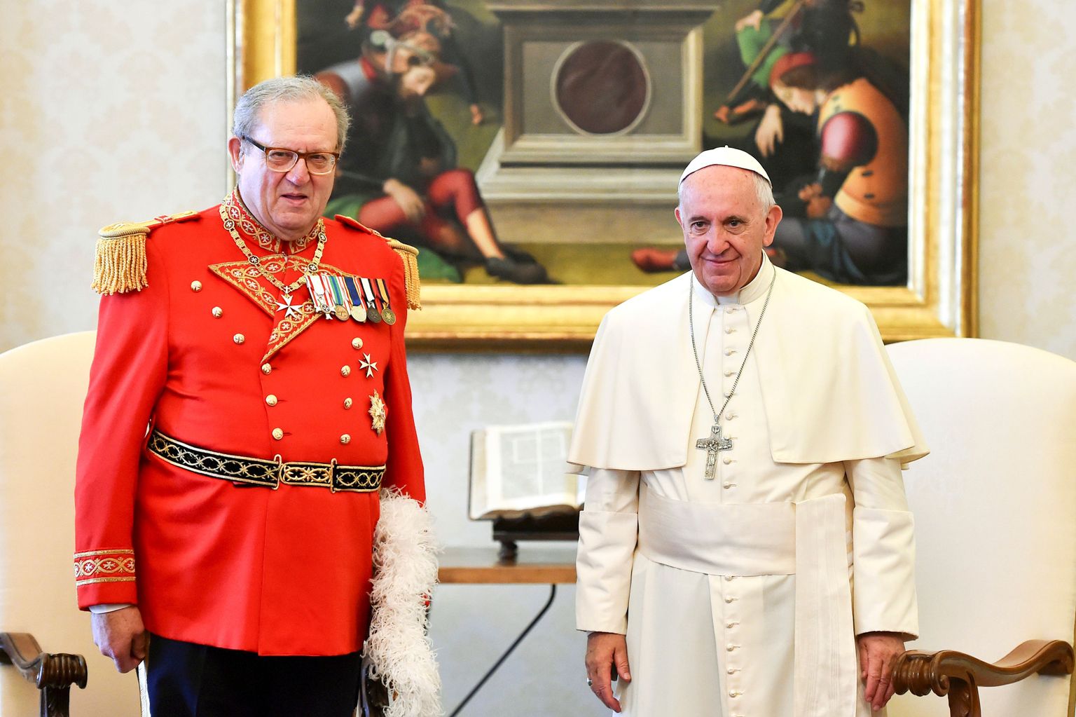Paavst Franciscus ja Malta ordu suurmeister Robert Matthew Festing
