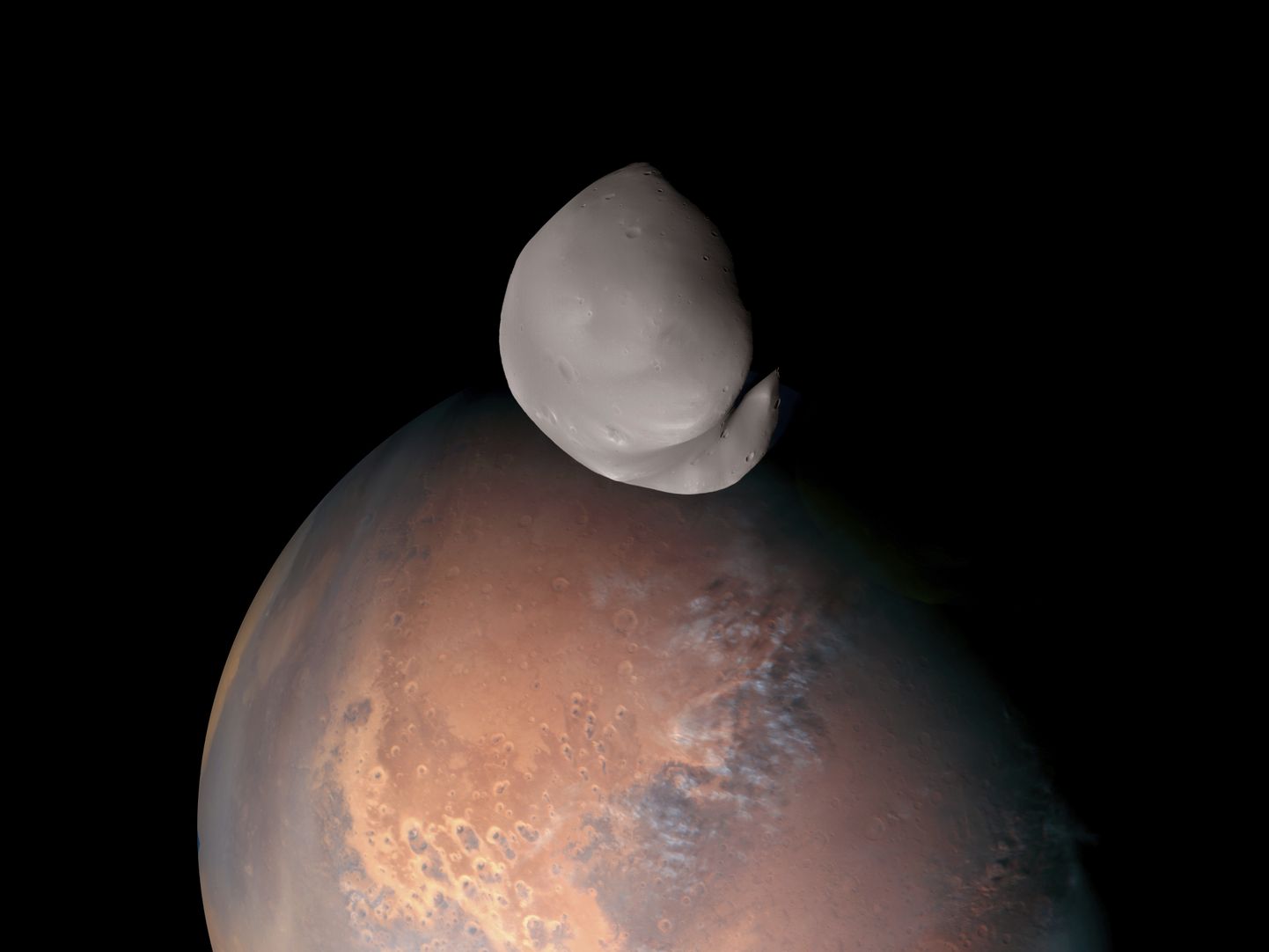 Marsa tālākais un mazākais pavadonis Deimoss