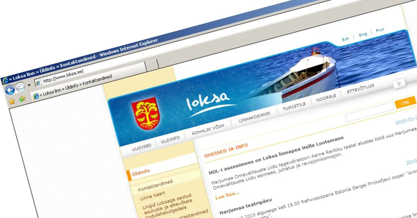 Loksa linna koduleht.
