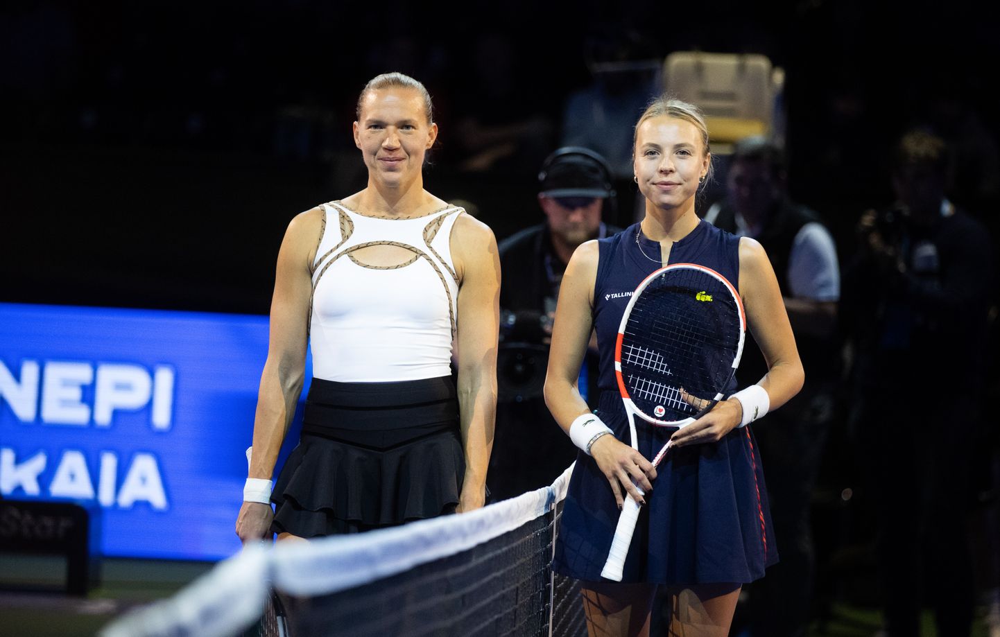 Kaia Kanepi (vasakul) ja Anett Kontaveit Tallinna WTA-turniiril. Niisugust pilti, kus kaks Eesti mängijat osaleb tugeval kodusel turniiril, et pruugi me näha enam tükk aega, kui üldse kunagi.