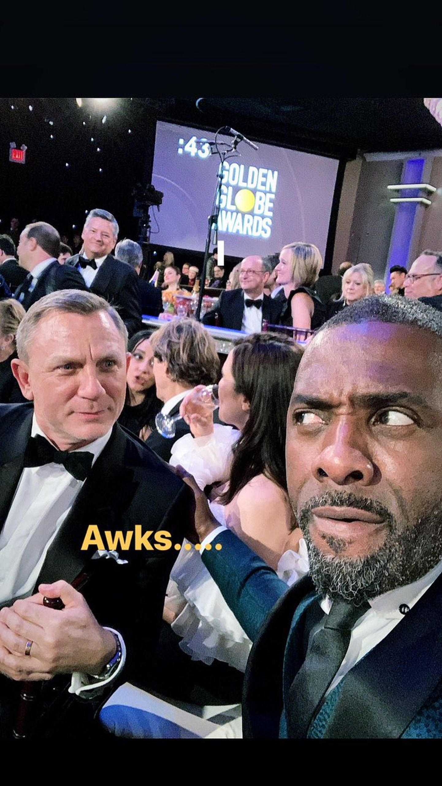Idris Elba (paremal) ja Daniel Craig istusid Kuldgloobuste galal samas lauas