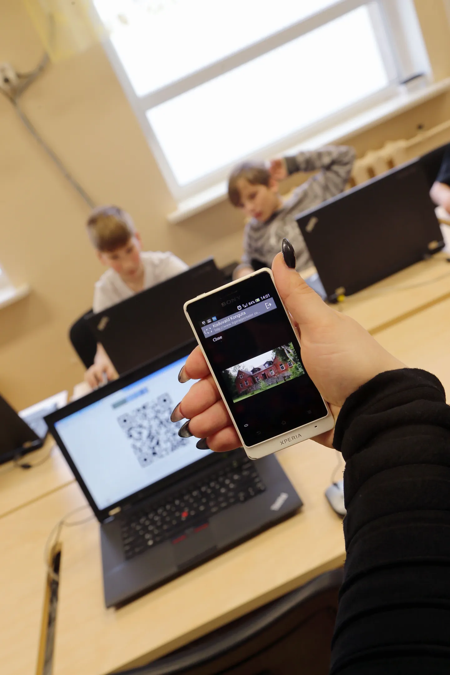 ProgeTiiger Konguta koolis Tartumaal.
Pildil laste loodud app "Konguta koduvald".