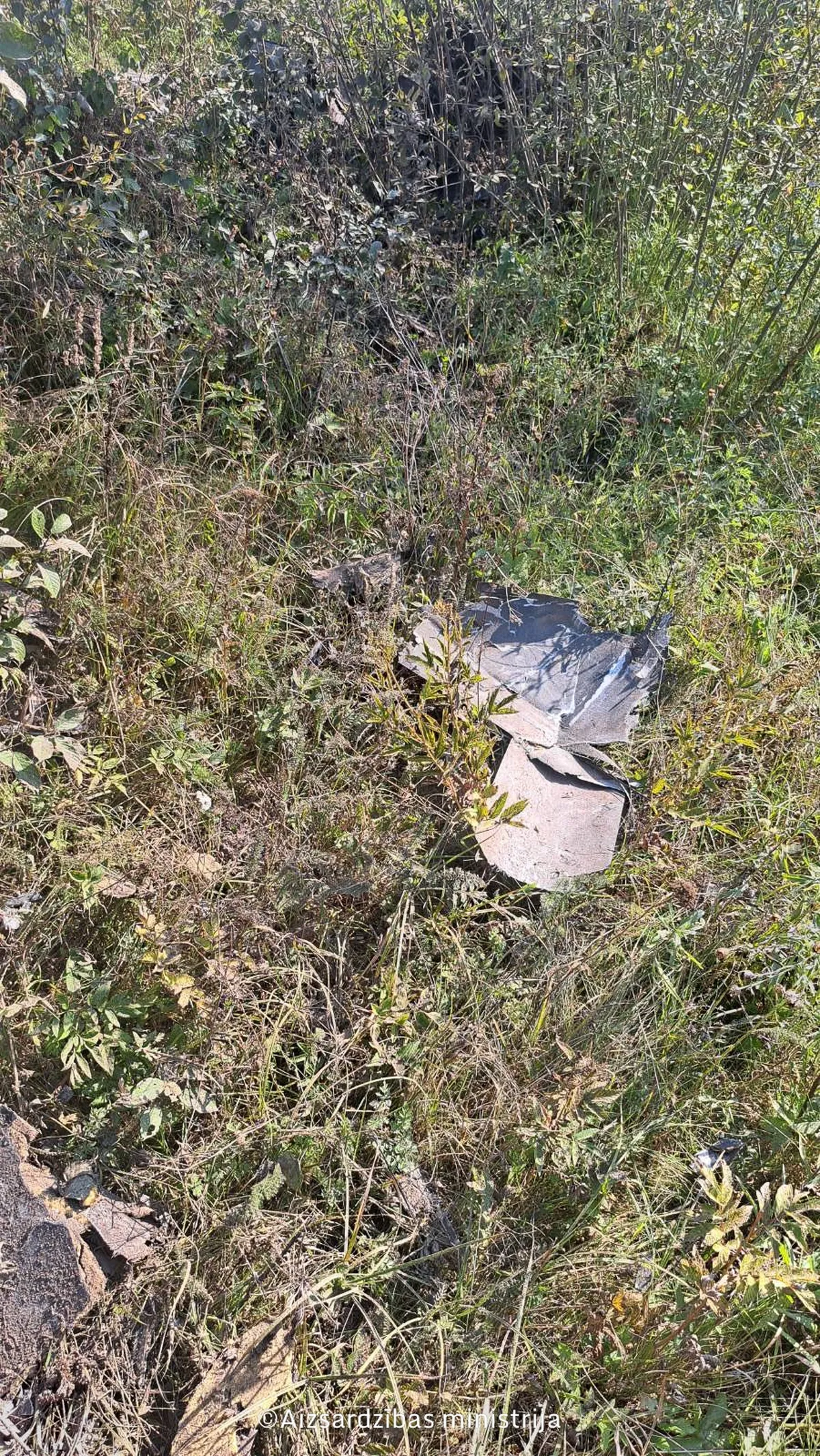 Alleged pieces of the Russian attack drone Shahed found in Rezekne, Latvia.