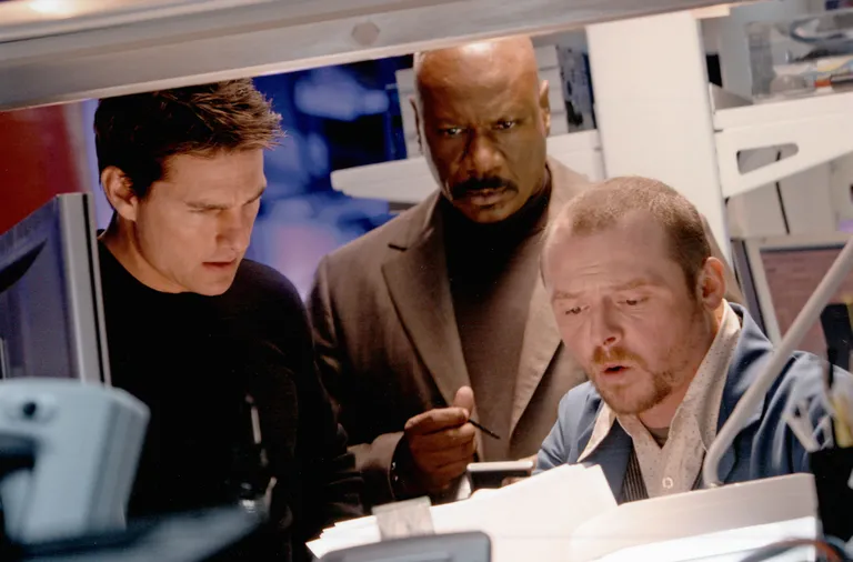 Kaader filmist «Võimatu missioon 3». Pildil Tom Cruise (vasakul), Ving Rhames (keskel) ja Simon PeggMISSION: IMPOSSIBLE III TOM CRUISE, VING RHAMES, SIMON PEGG Date: 2006
