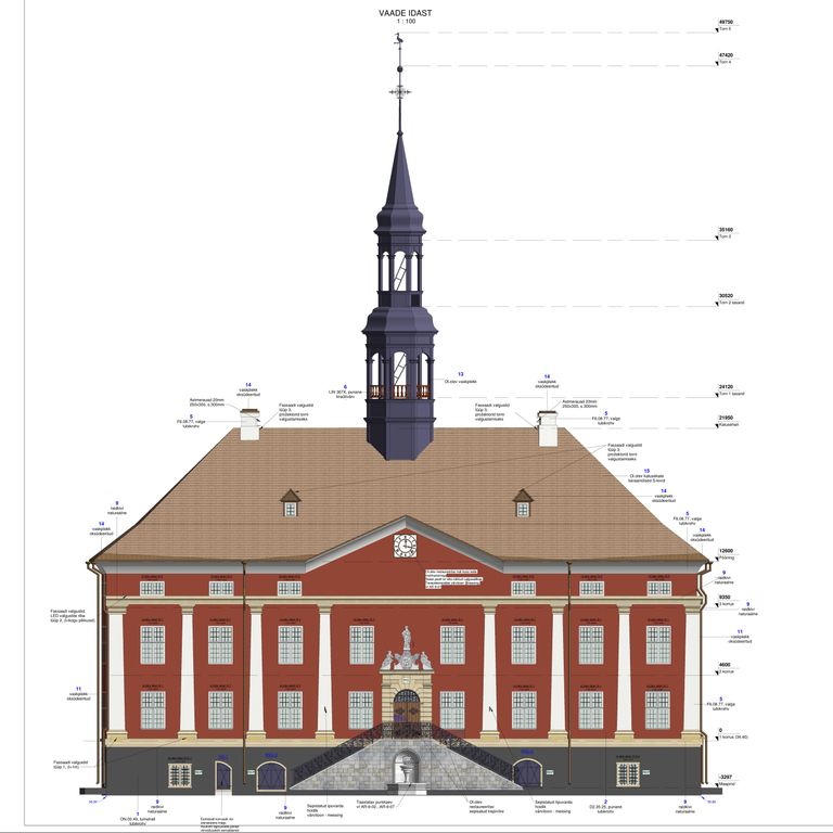 Проектное изображение Нарвской ратуши.