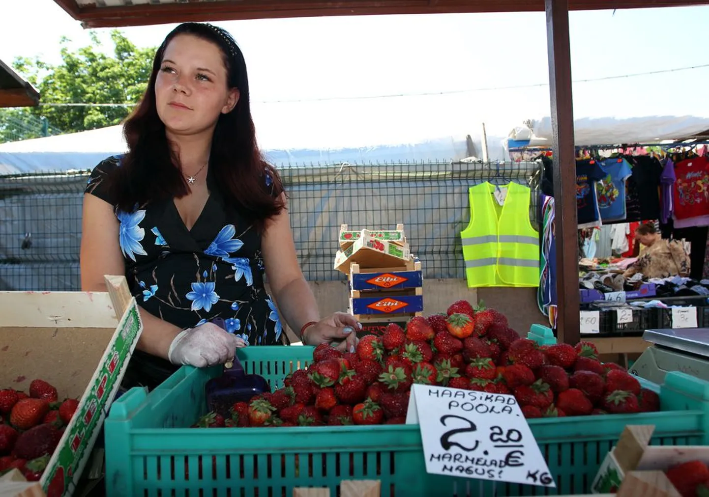 Müüja Viktoria pakkus neljapäeval Tallinna keskturul ostjaile Poola maasikaid eestimaistest marjadest veerandi jagu odavama hinnaga. Võlusõnaks oli «marmelad magus».