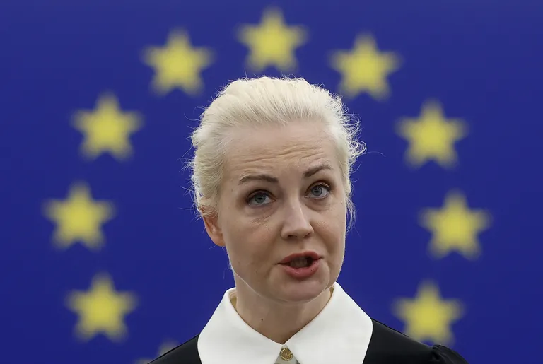 Yulia Navalnaya in the European Parliament on Feb. 28, 2024. Photo: