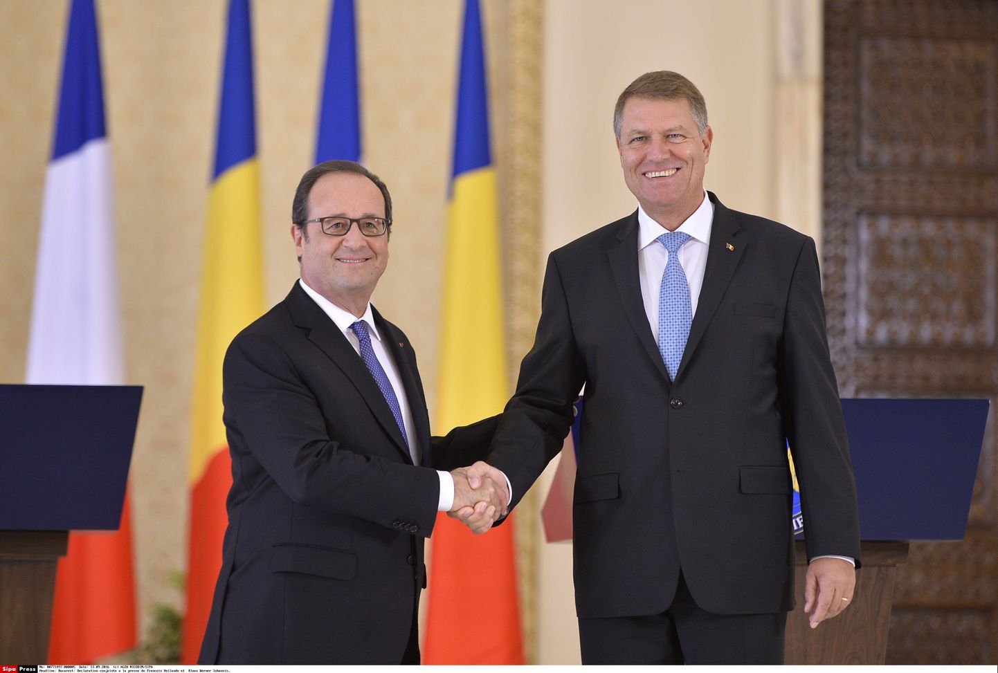 Prantsuse president Francois Hollande Rumeenia riigipea Klaus Werneriga Bukarestis.