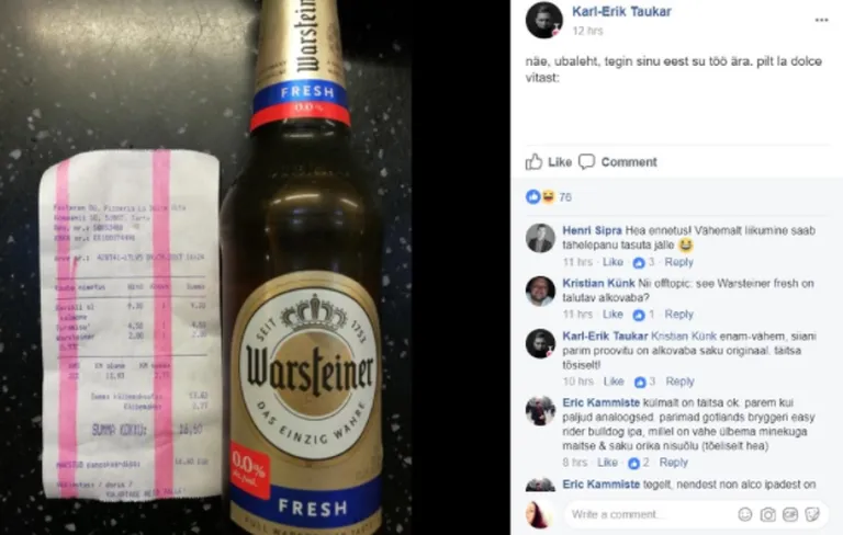 Taukari postitus Facebookis