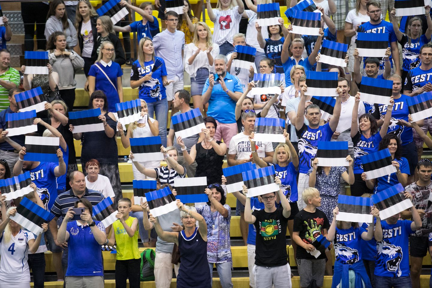 Eesti võrkpallikoondise toetajad.