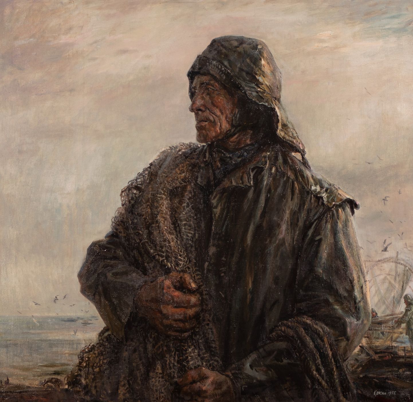 Evald Okase töö "Vana kalur" (1955) müüdi Haus galerii 2021 aasta kevadoksjonil 58 000 euroga.