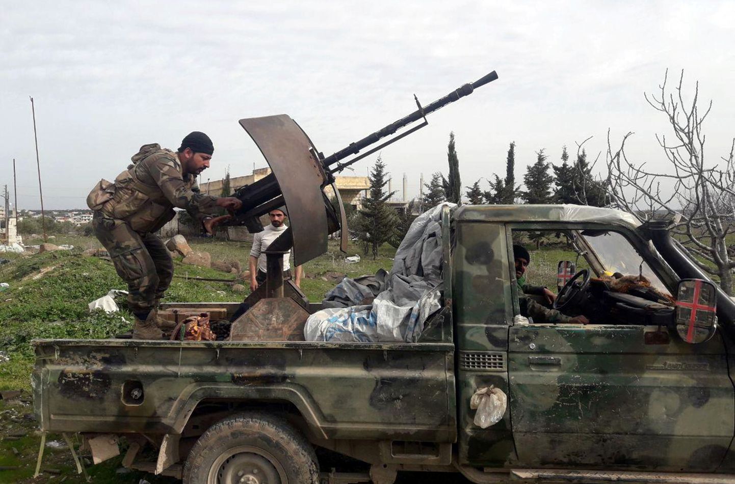 Süüria valitsusvägede sõdurid Idlibis.
