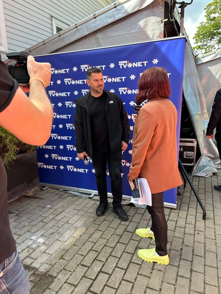 Интарс Бусулис и журналист RUS TVNET Раиса Смирнова