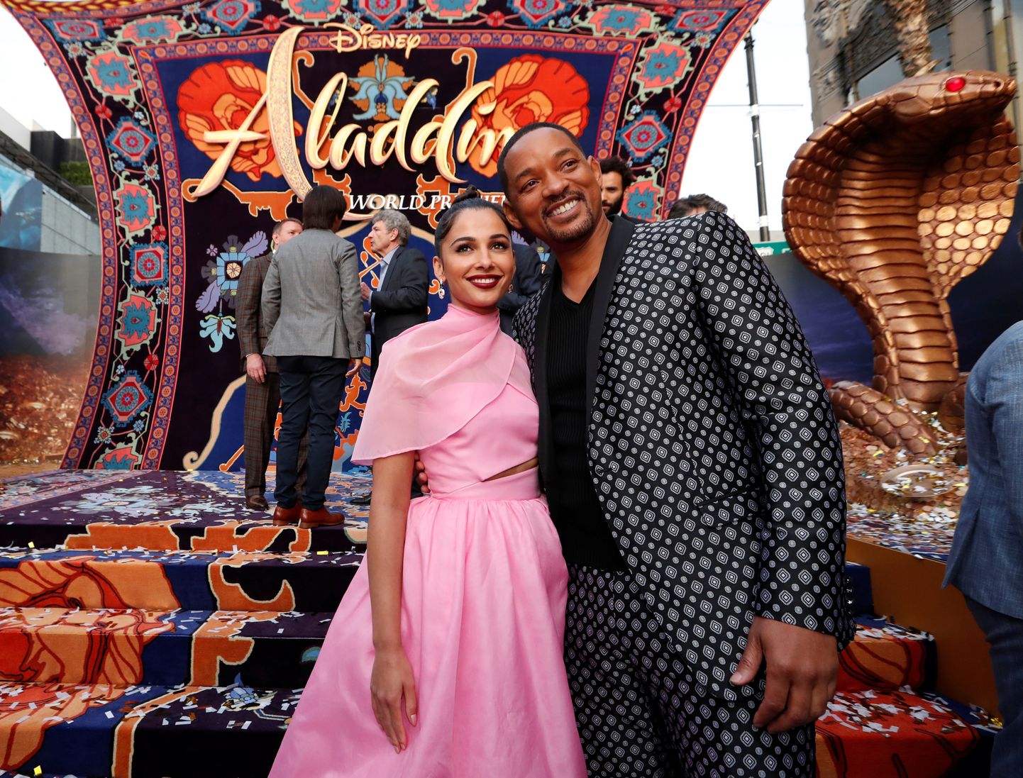 Naomi Scott ja Will Smith  «Aladini» esilinastusel