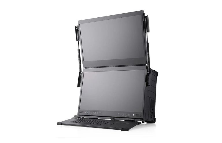 Lahti võib võtta ka vaid paar ekraani. need volditakse kokku sülearvuti kohvrikujulisse korpusse, mis on ühe lauaarvuti kasti suurune, aga palju raskem.