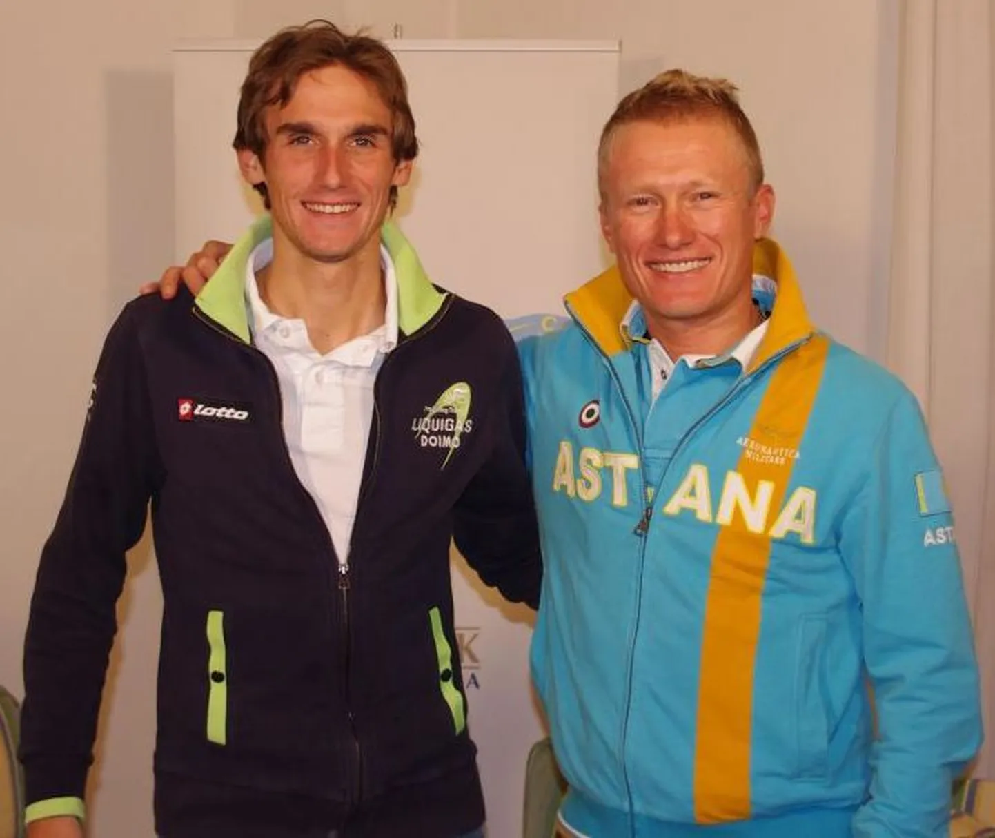Roman Kreuziger (vasakul) ja Astana liider Aleksandr Vinokurov.