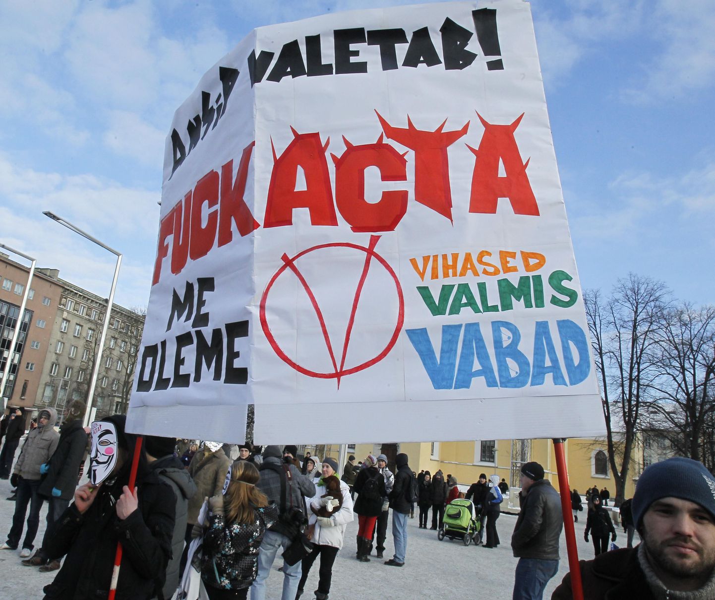 Veebruaris avaldasid paljud inimesed ACTA vastu meelt ka Tallinnas.