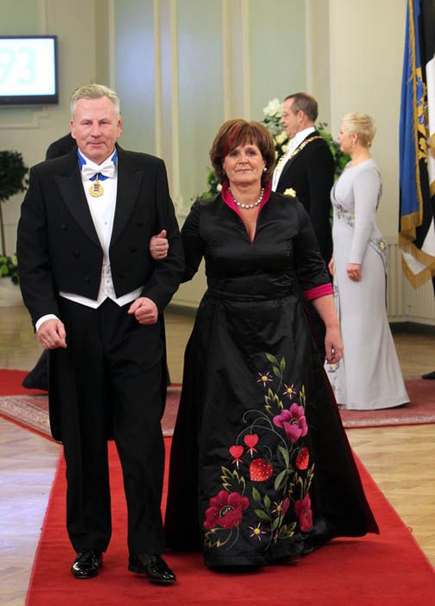 Arvo Sarapuu koos abikaasa Kerstiga presidendi vastuvõtul.