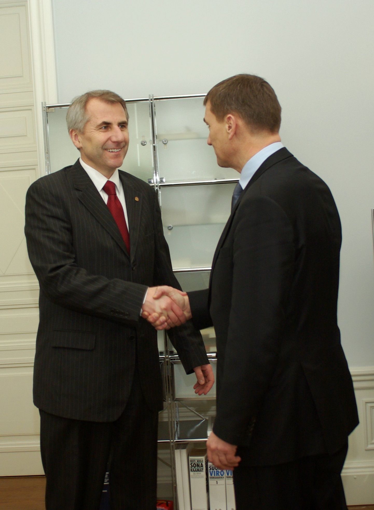 Leedu välisminister kohtumas peaminister Andrus Ansipiga.