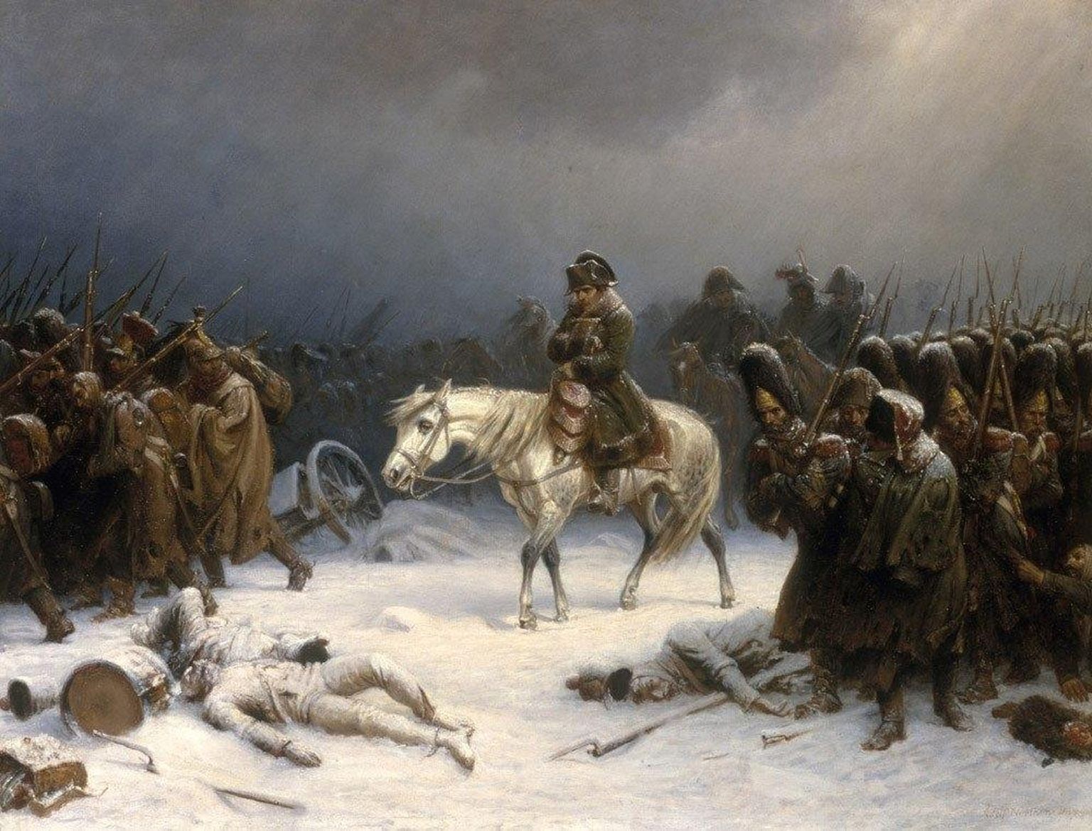 Adolph Northeni maal (1851), mis kujutab Napoleoni taganemist Moskvast 1812. aastal.