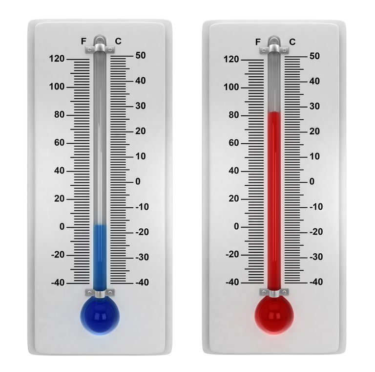 Termomeetrid, millest vasak näitab külma ja parem sooja