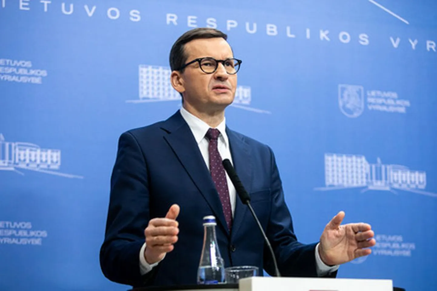 Poola peaminister Mateusz Morawiecki Vilniuses.