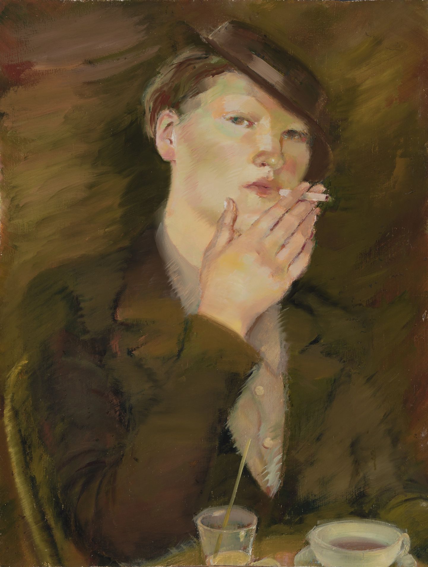 Lydia Mei. "Naine sigaretiga." 1920. aastad. Õli, vineer.