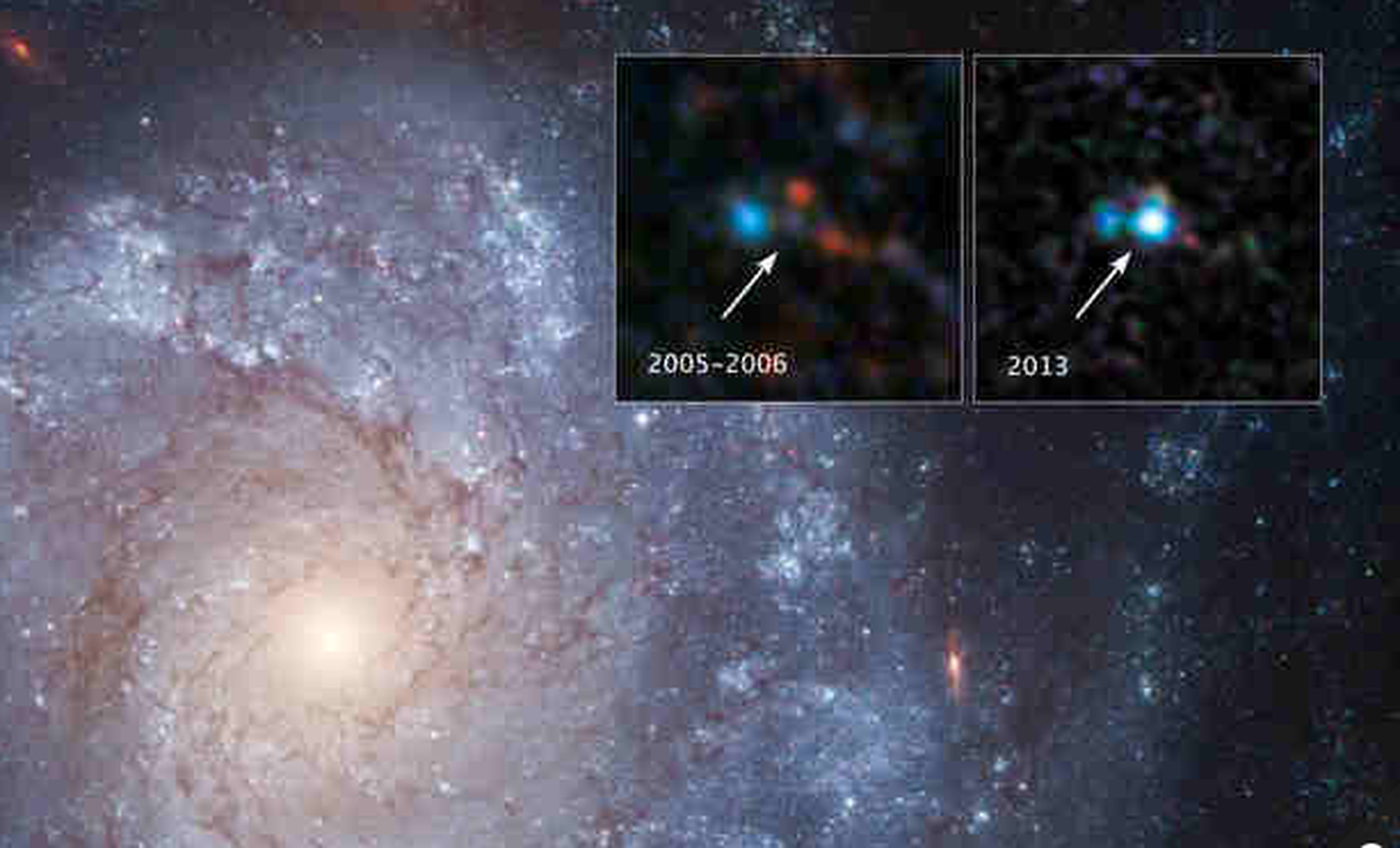 SN 2012Z в NGC 1309 до и после взрыва