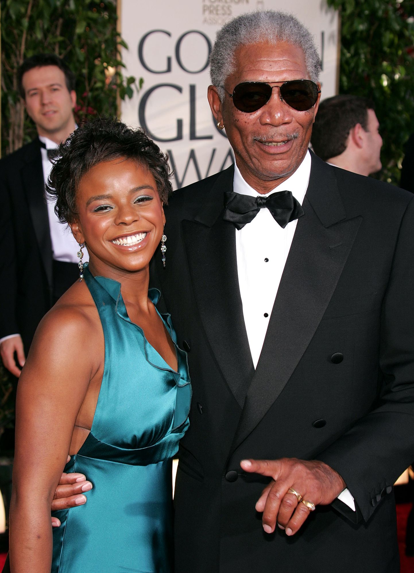Morgan Freeman ja ta kasulapselaps E'Dena Hines 2005 Kuldgloobuste galal