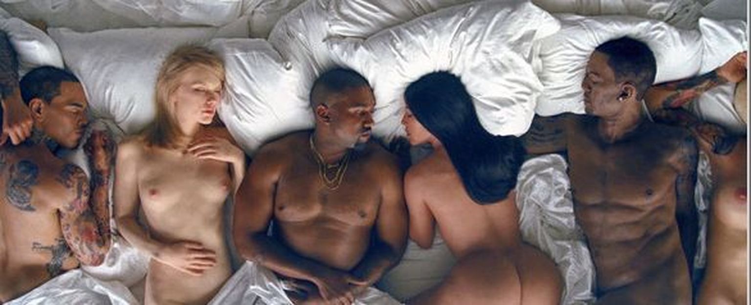 Kanye West (keskel) koos kuulsustest sõpradega videos «Famous»