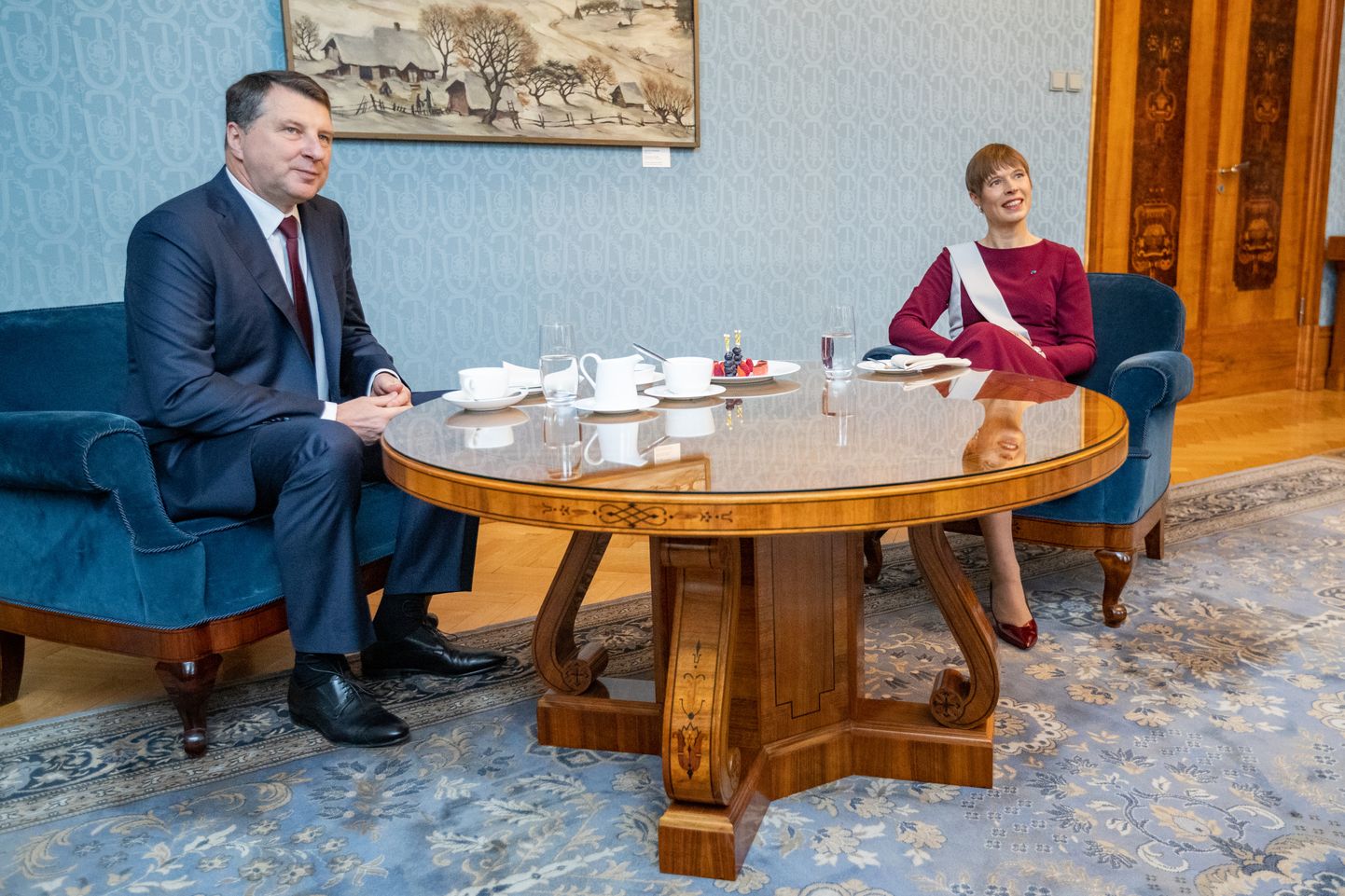 Läti president Raimonds Vējonis Kadriorus president Kersti Kaljulaidi juures.