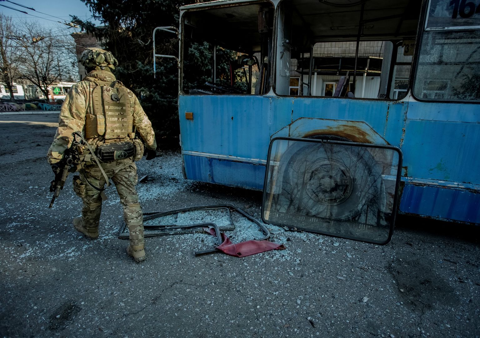 Ukraina sõdur Bahmutis.