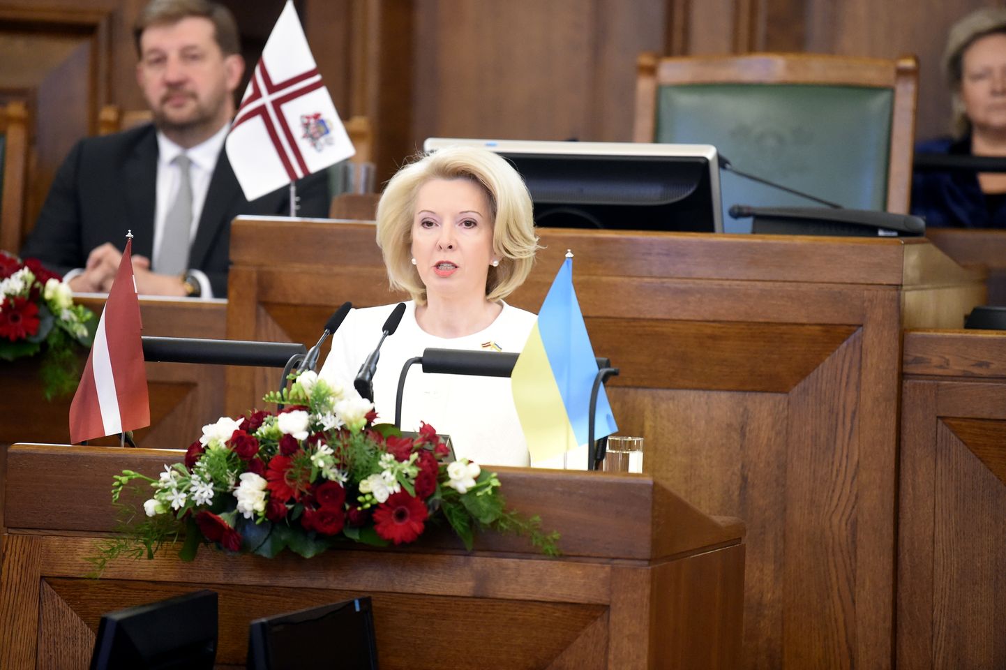 Saeimas svinīgā sēde par godu Latvijas Republikas Neatkarības atjaunošanas dienai.
