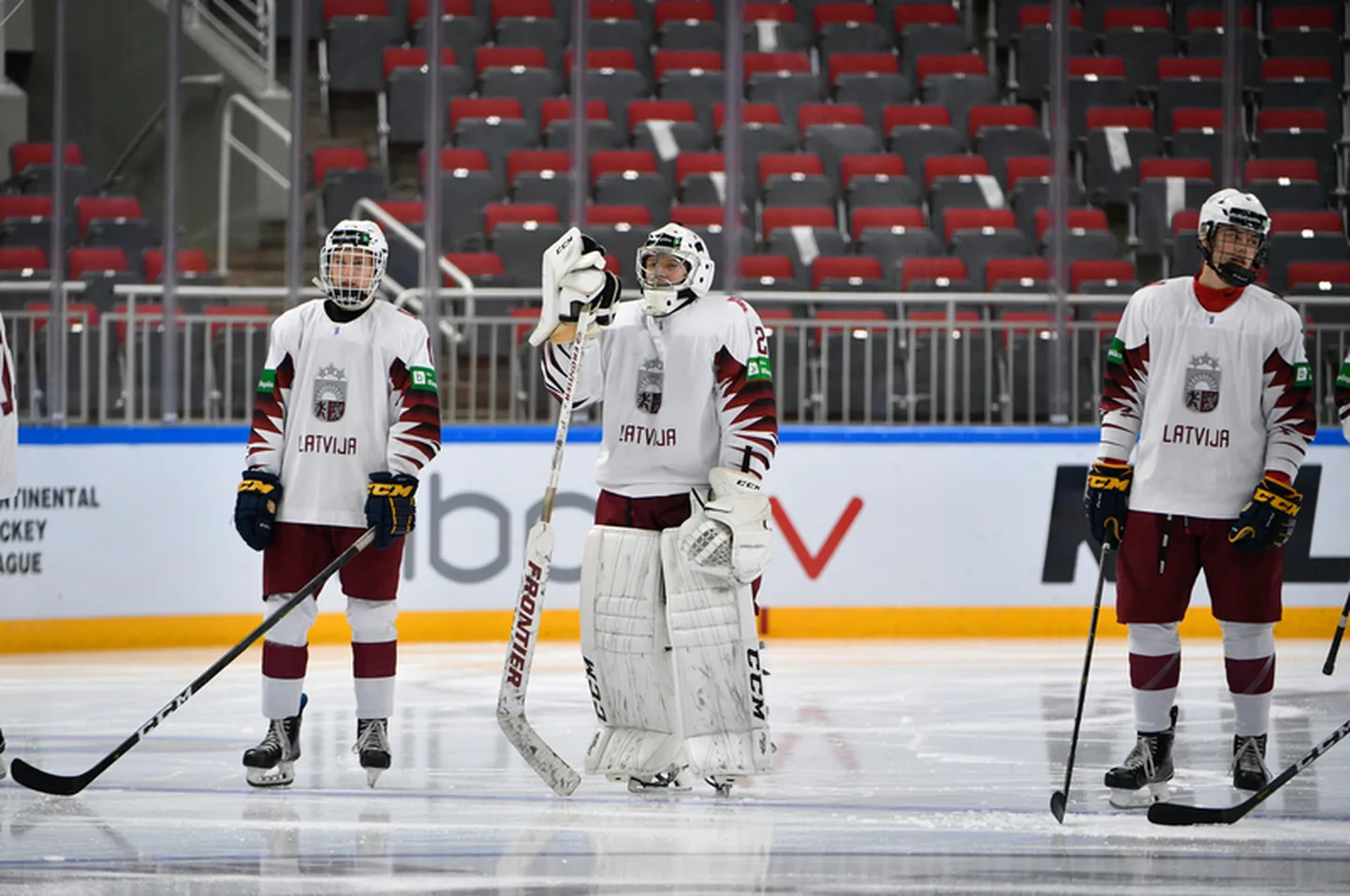 Latvijas U-18 izlases hokejisti.