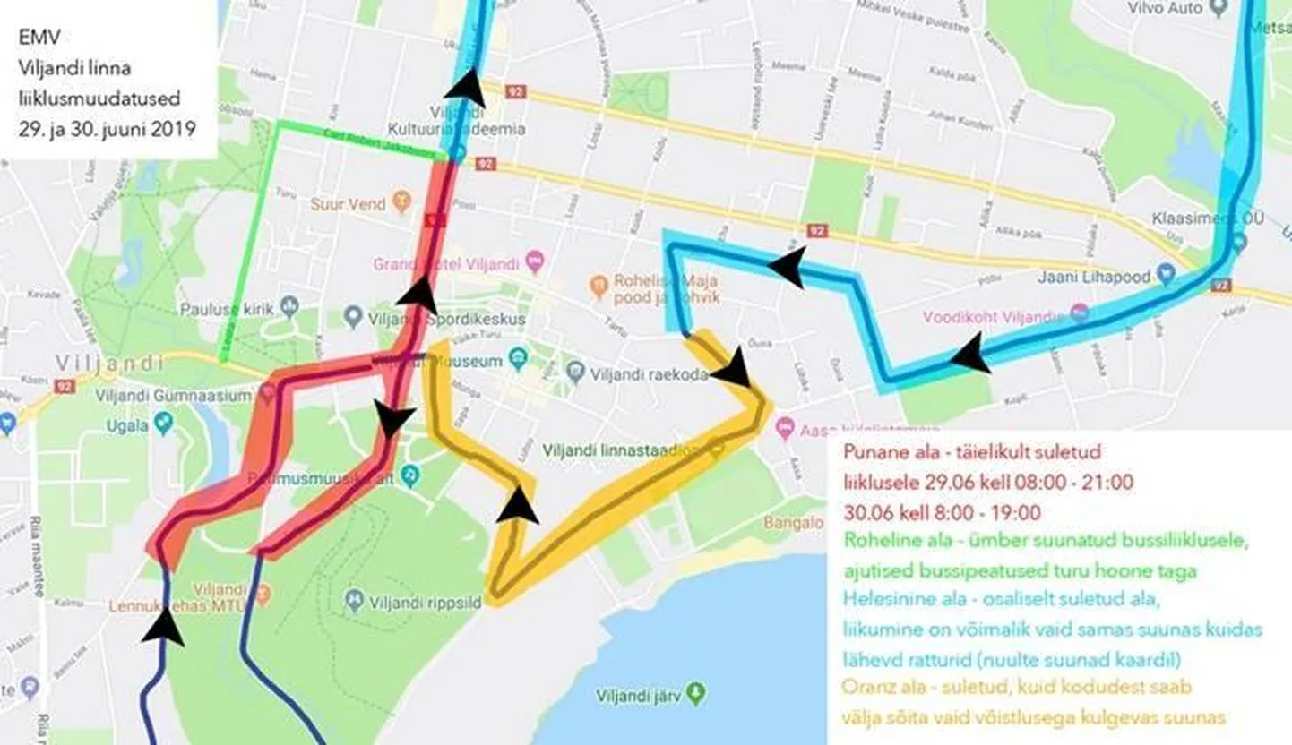 Muudatus Viljandi liikluskorralduses eeloleval nädalavahetusel.