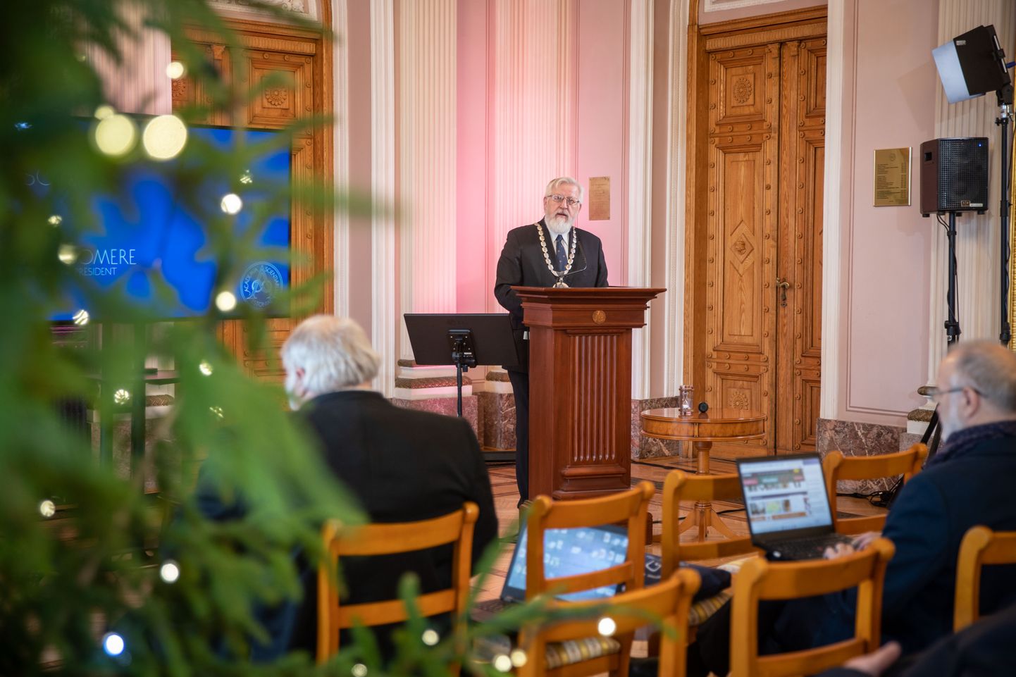 Lisaks uutele akadeemikutele kuulutas Eesti Teaduste Akadeemia täna välja ka kolm Eesti Teaduste Akadeemia medali saajat. Pildil Eesti Teaduste Akadeemia president Tarmo Soomere.