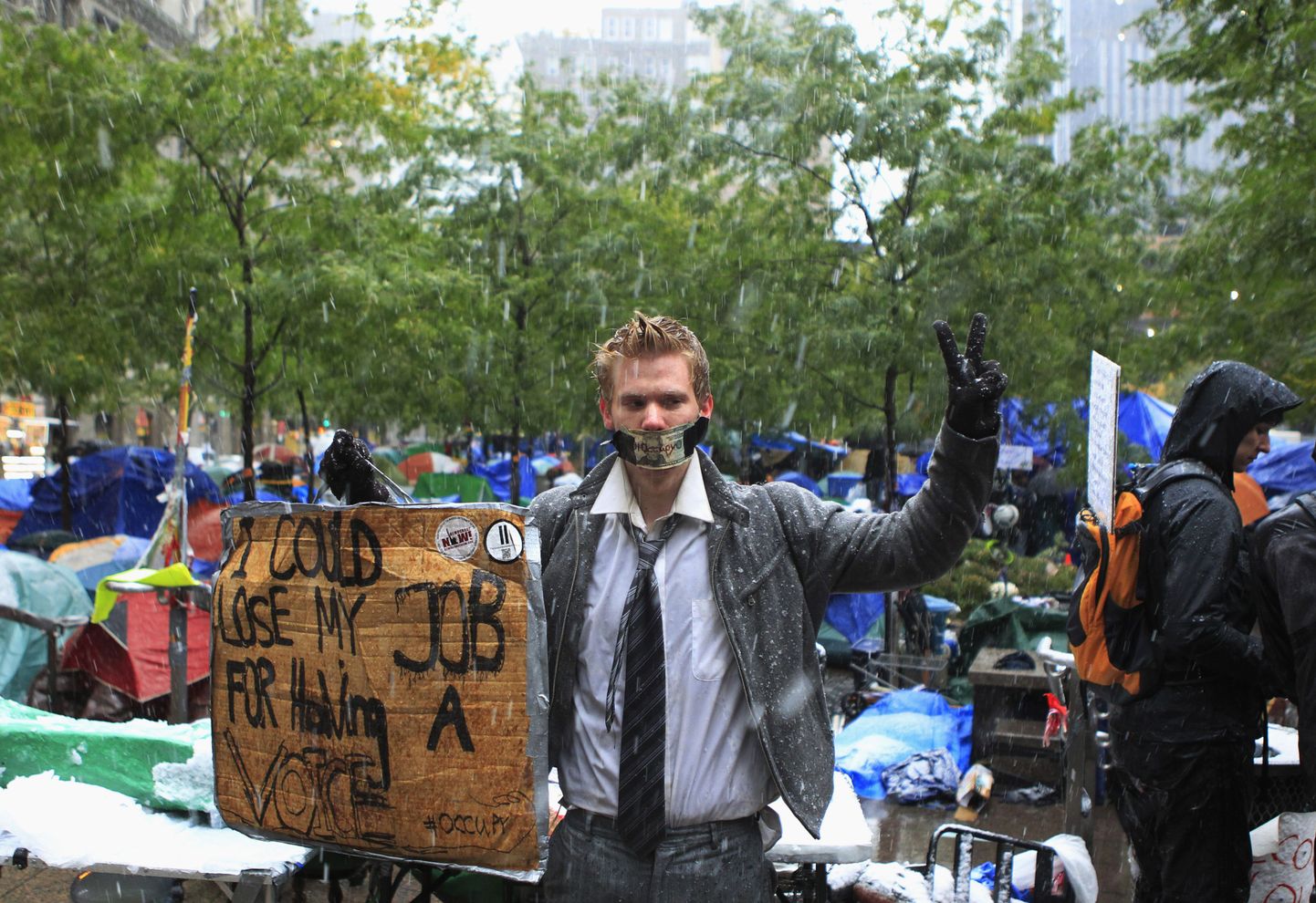 Liikumise Occupy Wall Street raames toimuv meeleavaldus New Yorgis Zuccotti pargis.