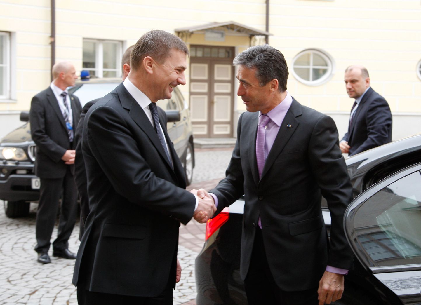 Peaminister Andrus Ansip ja NATO peasekretär Anders Fogh Rasmussen täna Tallinnas kohtumas.