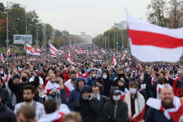 Протестный марш в Минске в сентябре 2020.