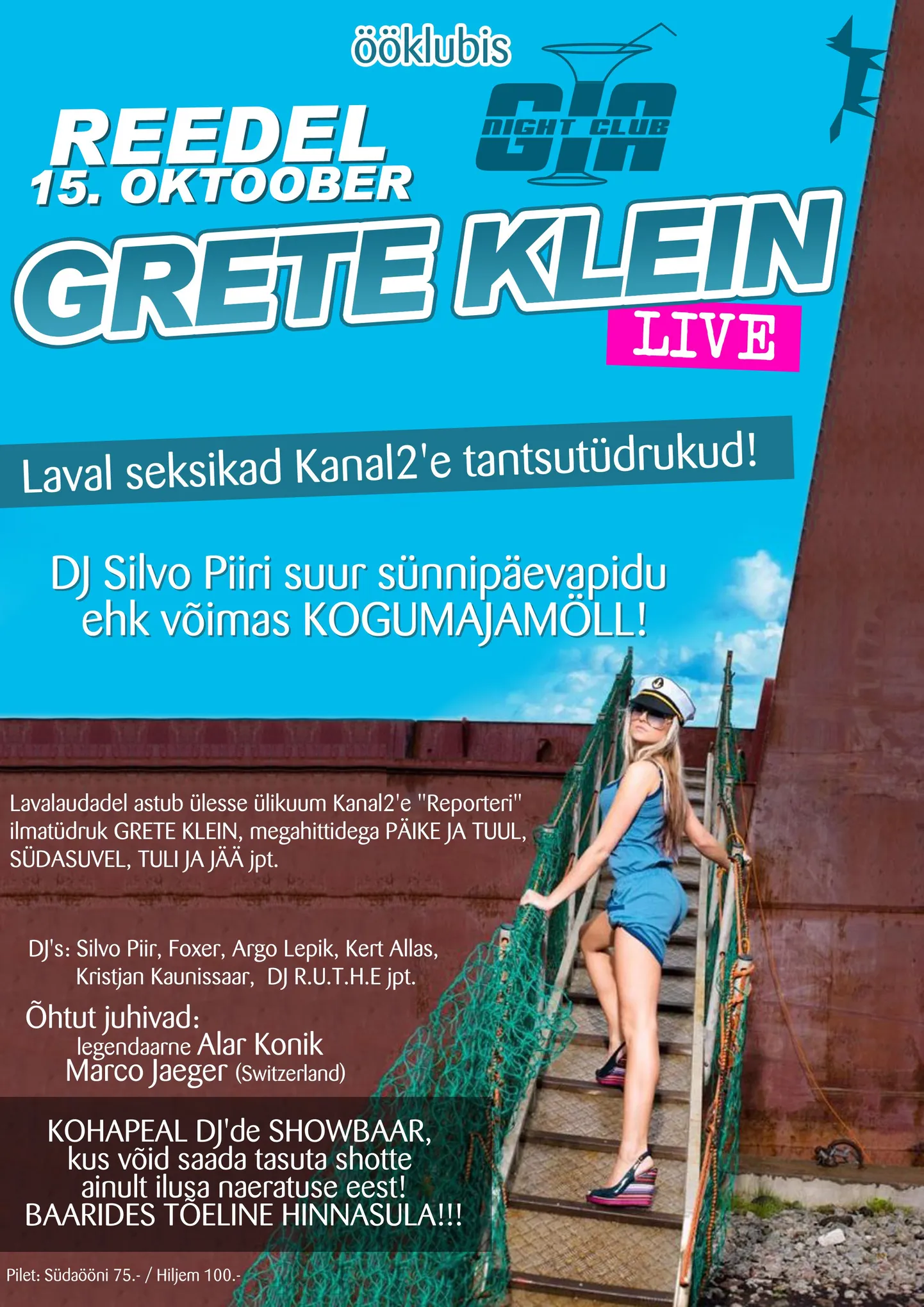 Reedel kaunis ilmatüdruk Grete Klein ööklubis Gia!
